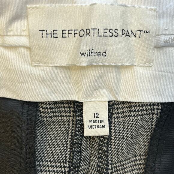 Wilfred the effortless pant black white plaid pleated high rise wide leg size 12 - Picture 6 of 8